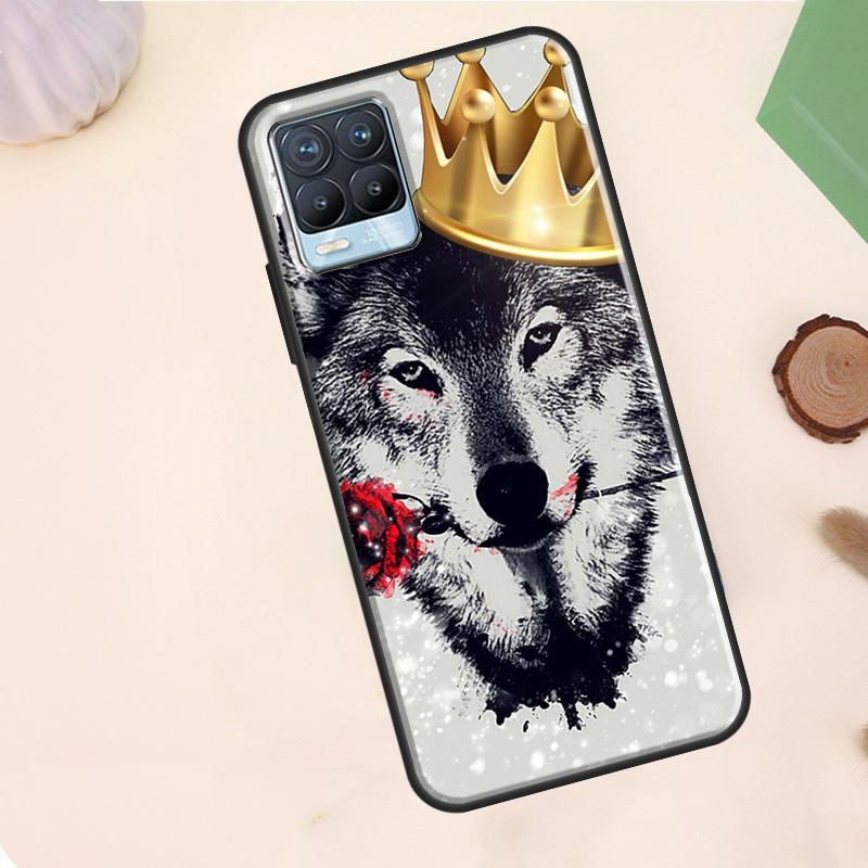 

Волк искусство черный Чехол для Realme C75 C63 C61 C55 C51 C53 C35 C65 C67 C71 11 12 13 14 15 Pro Plus GT6 GT7 Pro Realme 12 Pro Plus