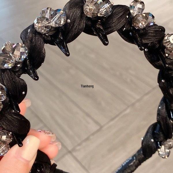 Korean Tulle Rhinestone Headband: Elegant, Luxurious Hair Accessory