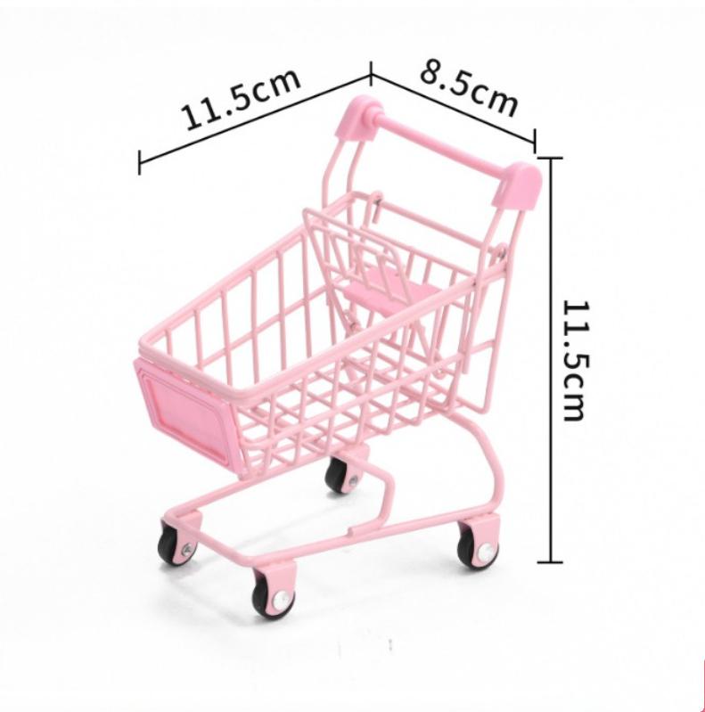 Colorat amuzant Mini supermarket cumpărături cărucior foto recuzită cărucior animal de companie pasăre papagal hamster jucărie copii copil jucărie depozitare cărucior