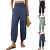 Women's Casual And Fashionable Color Loose Pants With Pocketes
