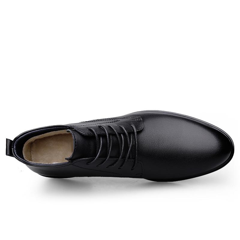 Fashion Autumn And Winter Shoes Top Quality Men Boots Natural Leather Waterproof Bussiness Snow Boots Lace-Up Rubber Shoes Dropshipping