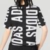 Adidas Allover Print Logo Crew Neck T-Shirt Women Tops Black HC9161