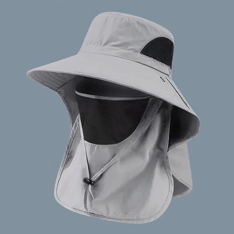 Chapéus de Sol de Verão Proteção UV Boné de Caça Pesca ao Ar Livre Para Homens Mulheres Caminhadas Camping Viseira Chapéu Balde Aba para Pescoço Chapéu de Pescador