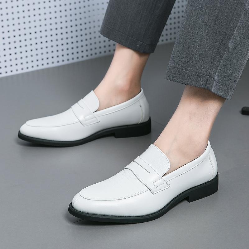 

Мужские мокасины в уличном стиле, белые, формальные, деловые, свадебные, выпускные, блейзеры, смокинги, праздничные туфли, большие размеры EU:48 белый