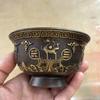 Antique-Style Aged Copper Bagua Bowl with Four Divine Beasts for Home or Office Decor