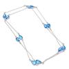 Natural Swiss Blue Topaz Gemstone 925 Sterling Silver Jewelry Necklace 18" ASN-5985