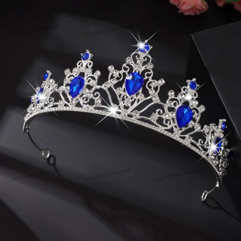 Wedding Jewelry Set, Necklace, Stud Earrings, Bracelet, Three-piece Set, Full of Diamonds and Flowers, Multi-color Set.