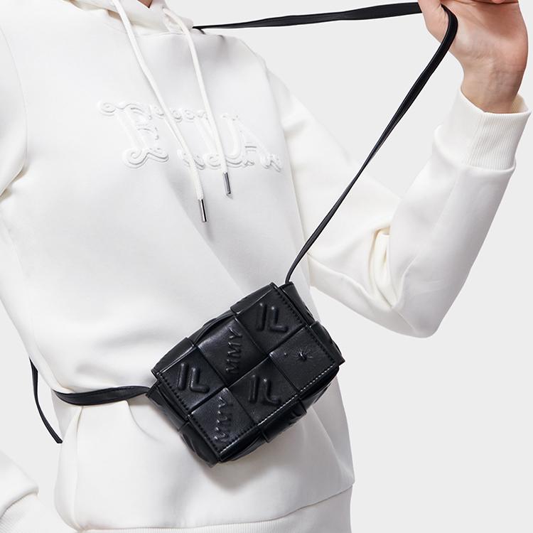 FILA X MIHARA Minimalist Fashion PU Phone Crossbody Bag Small Size Women bags Black F13W313162F-BK