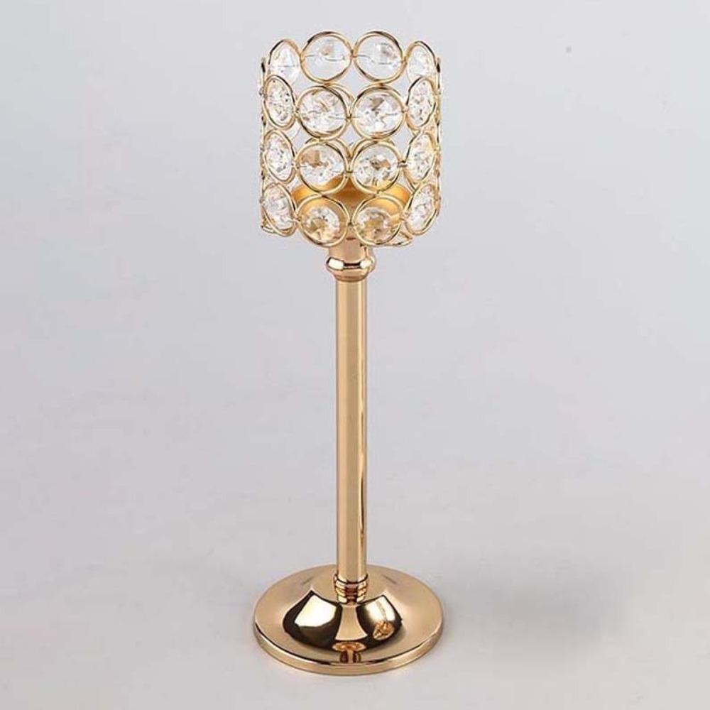 Hollow Crystal Candle Holder Romantic Craft Candelabra Wrought Iron Candlestick Home Wedding
