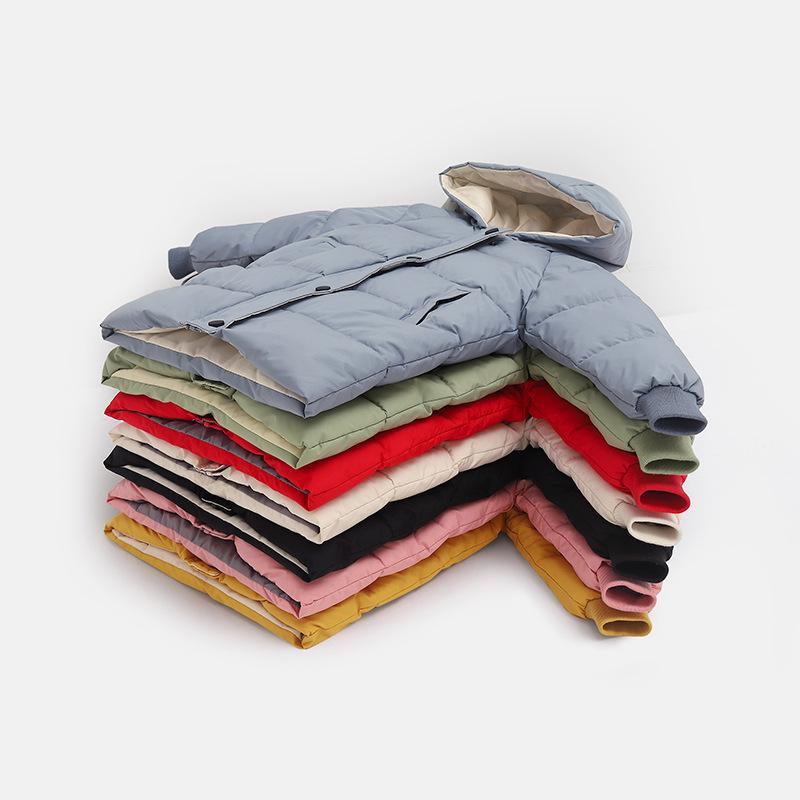 2022 Kids' Mid-Length Winter Down Coat - Korean Style, Boys and Girls, Thick Cotton-Padded