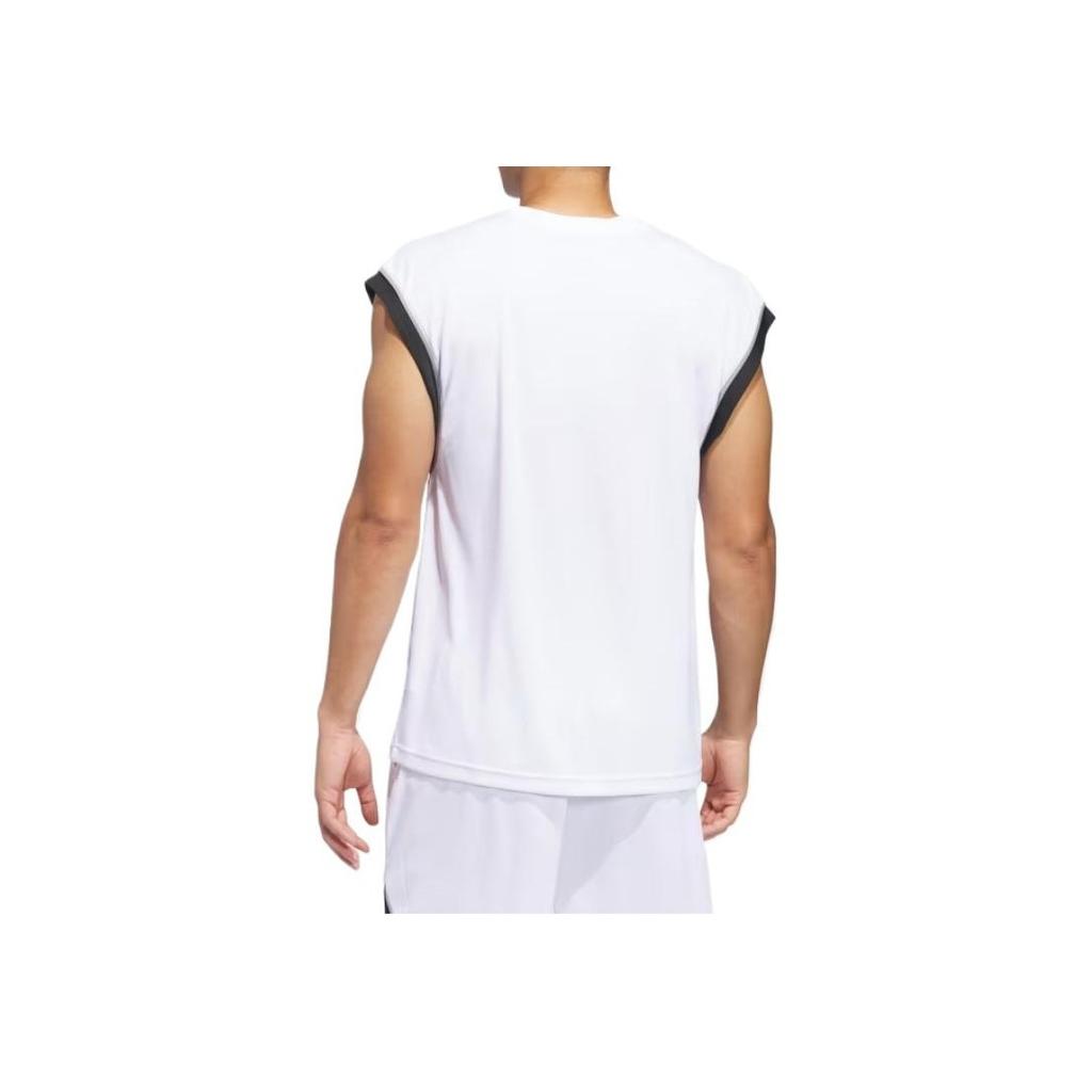 Adidas Loose Comfortable Breathable Round Neck Basketball Vest Men Tops White JN4724