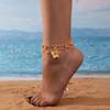 1 Fashionable and Elegant Three-dimensional Flower Pendant, Double-layer Stacked Tassel Women's Ankle Chain
