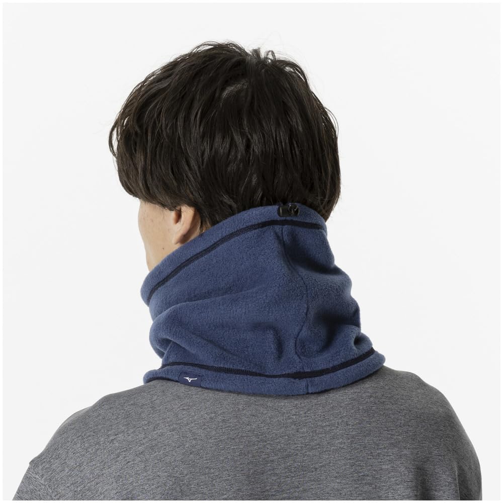 Mizuno Training Wear Reversible Neck Cold Weather Pageant Blue x Classic Free Size Warmer, Fleece, 32JYB708, Blue,