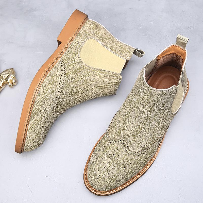 

Большой размер 4 ботинка Мужские ретро короткие ботинки Осень и зима Мужские ботинки Резные ботинки Мартин Мужские 48 бежевый