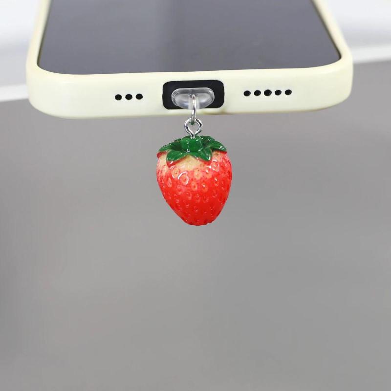 

Милая клубника вишня фрукты телефон пылезащитная заглушка аксессуары украшение для iPhone порт Type-C подвеска