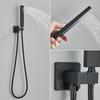 Matte Black Bathtub Faucet Wall Mount Tub Mixer Tap Rotating Spout Handshower head Bathtub Mixer Shower Set Mixer Tap