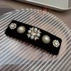Korean Hair Accessories Heavy Industry Baroque Retro Rhinestone Edge Clip Velvet Bangs BB  Elegant Women's  Headwear