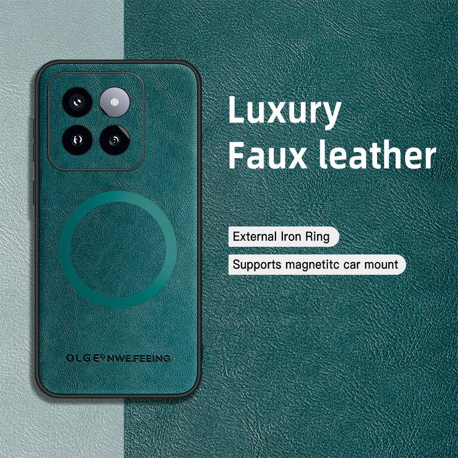 Shockproof Magnetic Phone Case For Xiaomi 14 13 12S Ultra 12 11 Lite 5G 12X 12S 11T 13T Pro Vintage Classic Leather Matte Cover