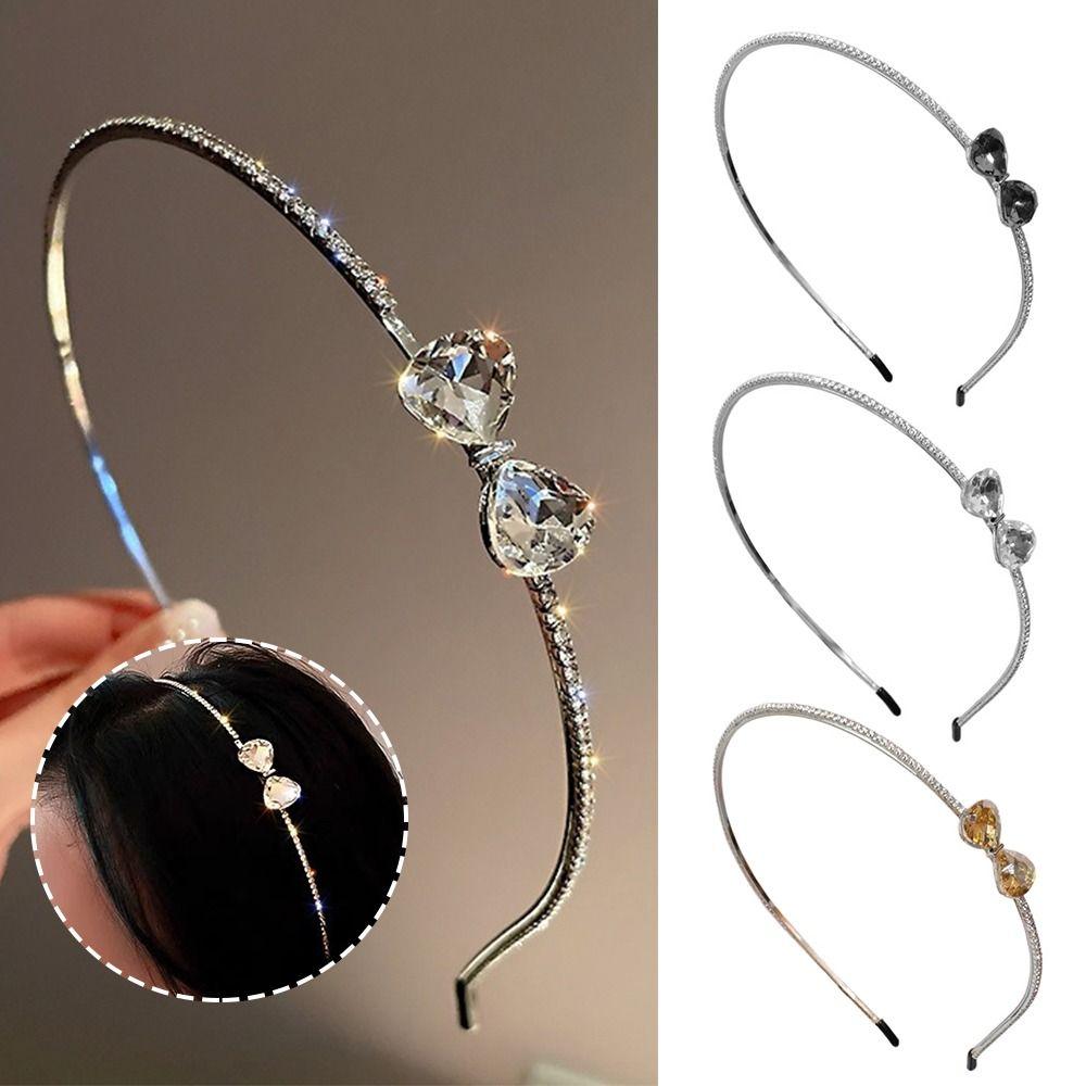 

Wedding Party Accessories Elegant Hair Hoop Metal Headdress Rhinestone Hairbands Crystal Bowknot