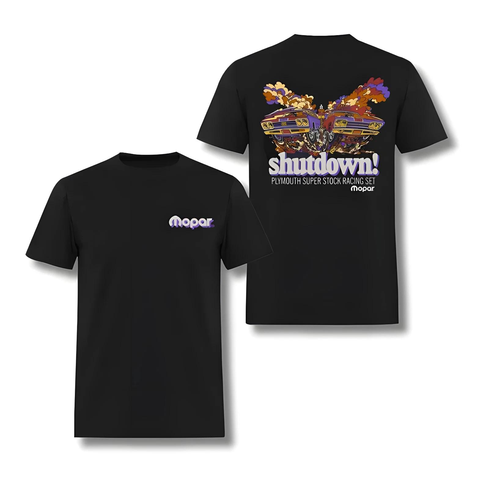 Mopar Shutdown Plymouth Super Stock Racing T-Shirt – Muscle Car Drag Racing XXL