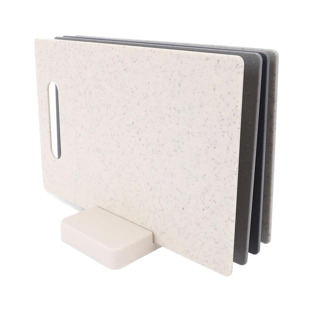 4PCS Cutting Board Set PP Plastic Anti Slip Chopping Boards with Stand for Meat Veggies Fruits