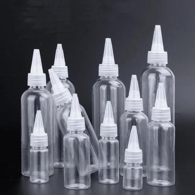 Frasco cuentagotas vacío de 5/10/30/50/60/100/120 ml, plástico transparente, recargable, con boquilla y tapa. Botella de recarga.