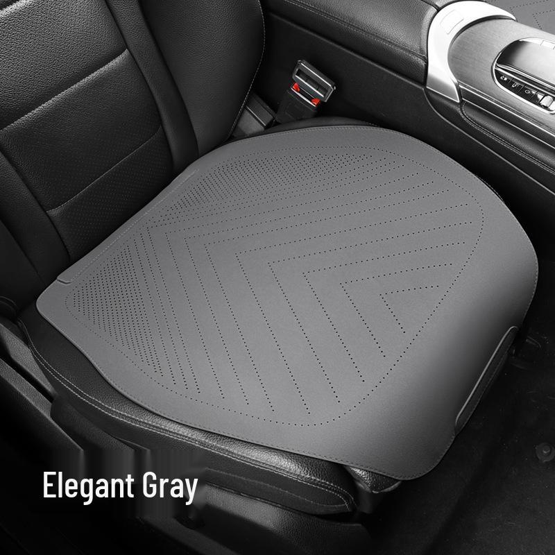 Universal Suede Car Seat Cushion Set - All-Season, Three-Piece, Summer-Ready, Thin Cushion with Lumbar Support.