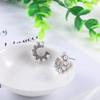 Versatile Korean C-Shaped Pearl & Diamond S925 Silver Earrings B883