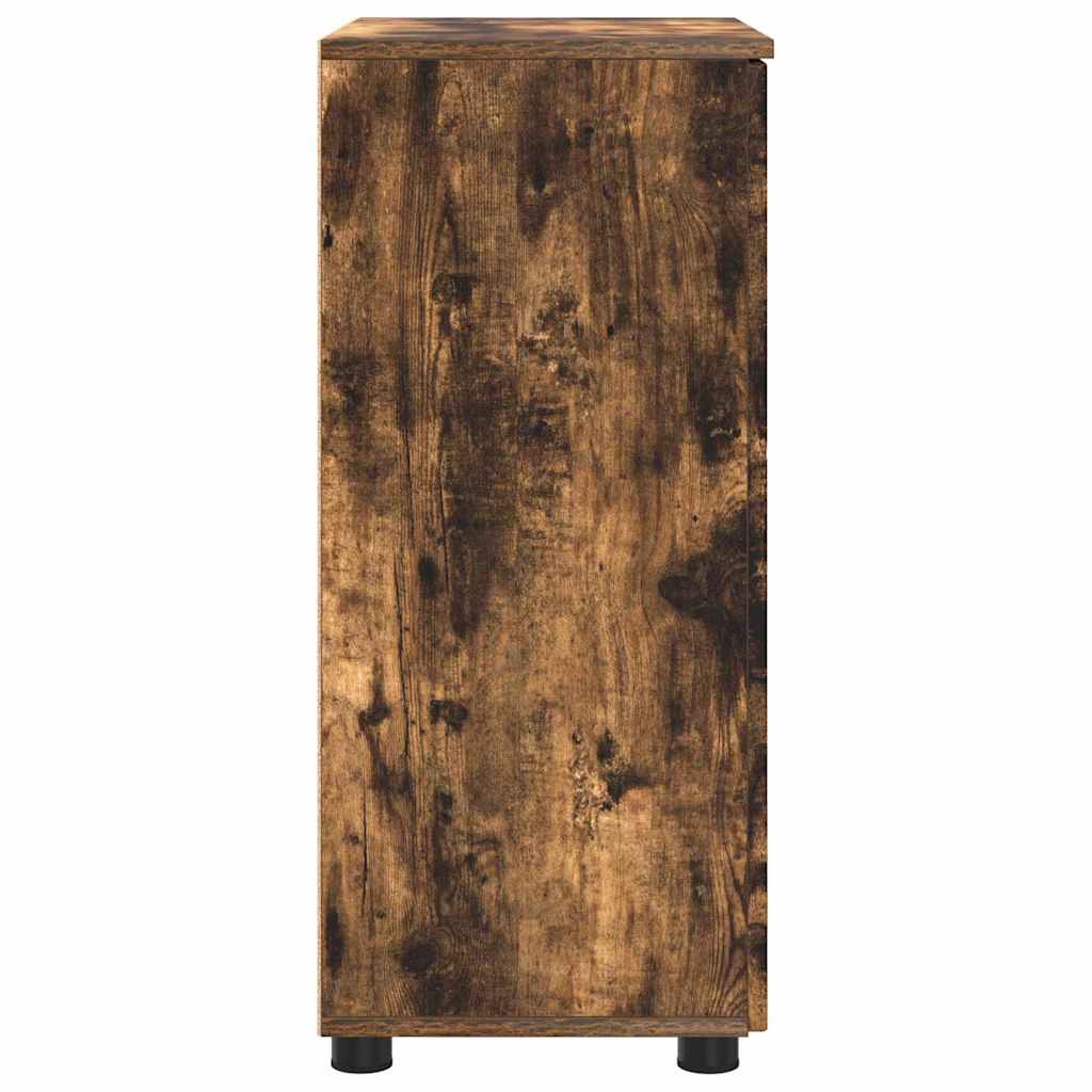 Bathroom Cabinet with Door Smoked Oak 60 x 35 x 80 cm