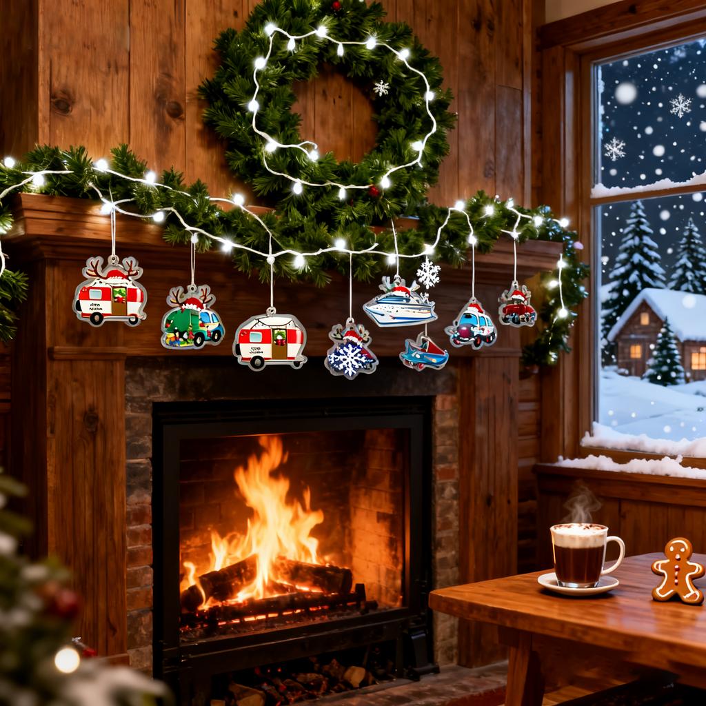 2D Flat Box With Airplane-shaped Case, 24 Pendants, Christmas Countdown Pendant Calendar