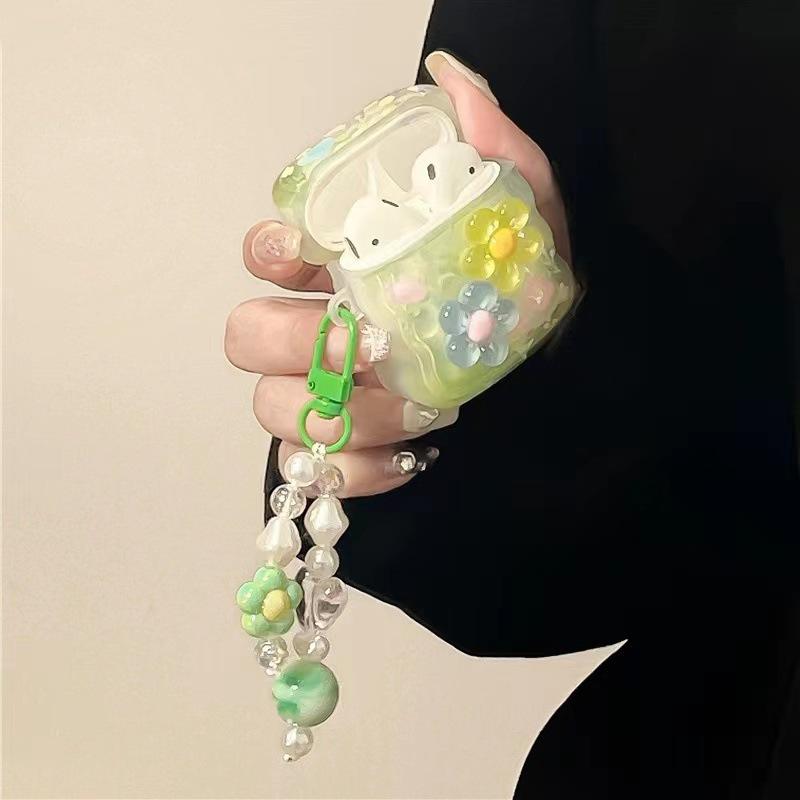 Small Fresh Three-dimensional Flower Suitable for AirPods Protective Cover Third Generation Pro1 Apple Wireless Bluetooth Headset Cover 1st Generation