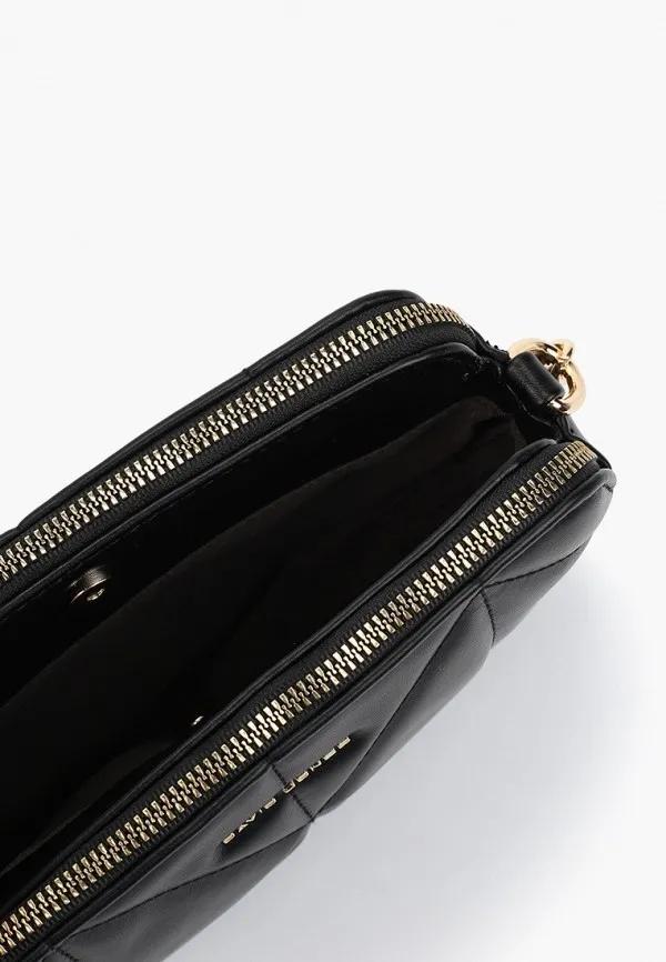 David Jones women's messenger bag, black faux leather