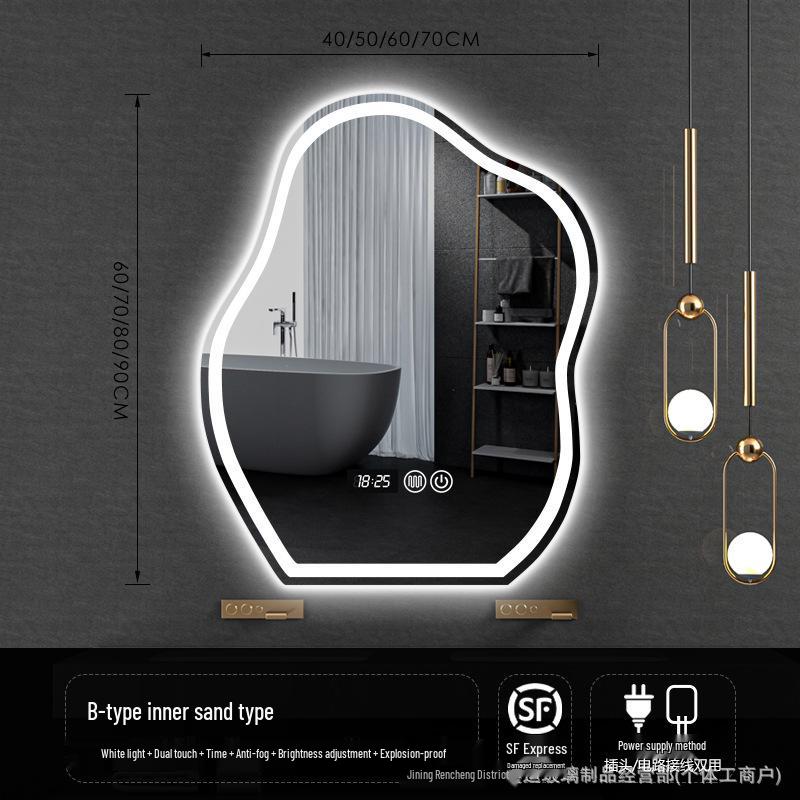 Irregular Shape LED Vanity Mirror: Wall-Mounted, Luminous, Smart Cloud Bedroom Makeup Mirror with Lights