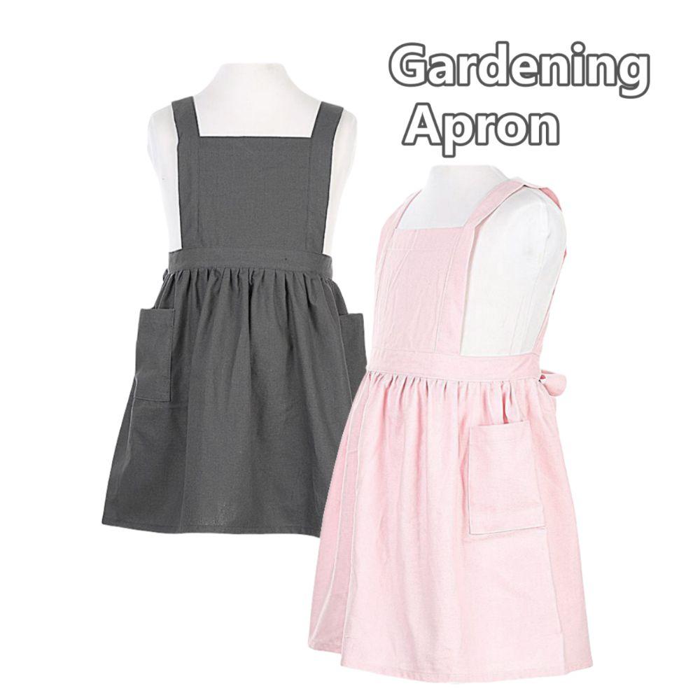 Japanese Style Coffee Aprons Cotton Gardening Overalls Kawaii Kids Apron Dress  Kitchen Accessories