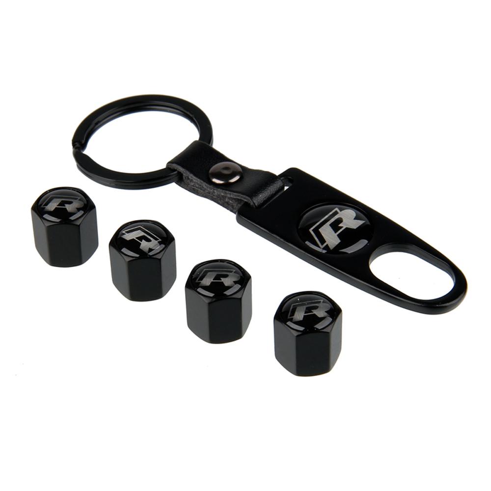 For VW 1 Set Car Wheel Tire Valve Caps Cover Keychain For VW GTI Polo Golf 6 7 Passat Touran Bora Beetle Jetta Tiguan YPSH-C854