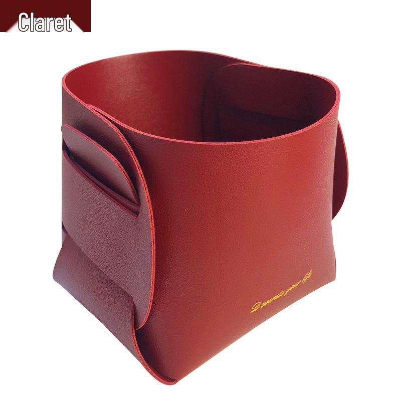 Foldable PU Leather Desktop Organizer: Cosmetics, Remote, Pens, and Key Holder