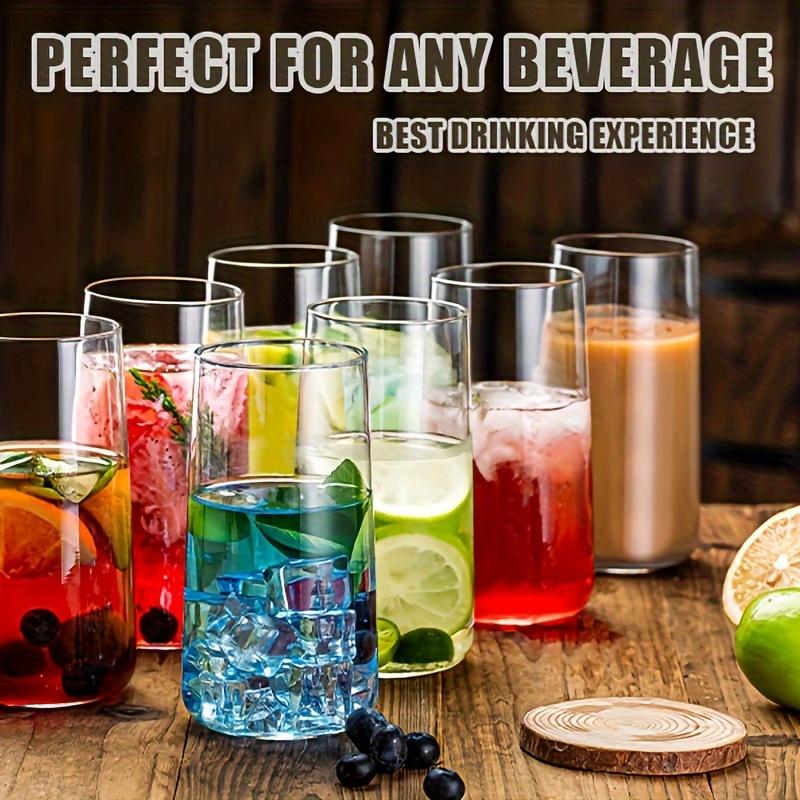 6PCS Highball Glass Whiskey Coffee Cup With Straw 15.5 Oz Juice Drinking Glasses Suitable For Cocktail Beer Glass Drinkware Set