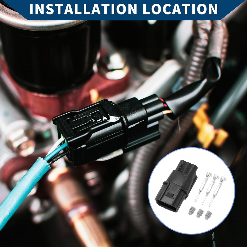 Ignition Coil Connector Plug for Honda for Acura/Inner Male Wire Terminal Connector/Waterproof Plastic 1mm Series / 1 Set Black 3 Pin