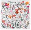 New Arrival Brand Shawl 100% Twill Silk Scarf Hyacinth Floral 130cm Square Scarves Print Kerchief Bandana Woman Headband Hijab