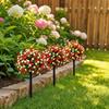 Artificial and Camellia Flower Stakes with Red and Berries for Outdoor Garden Yard Christmas Decor