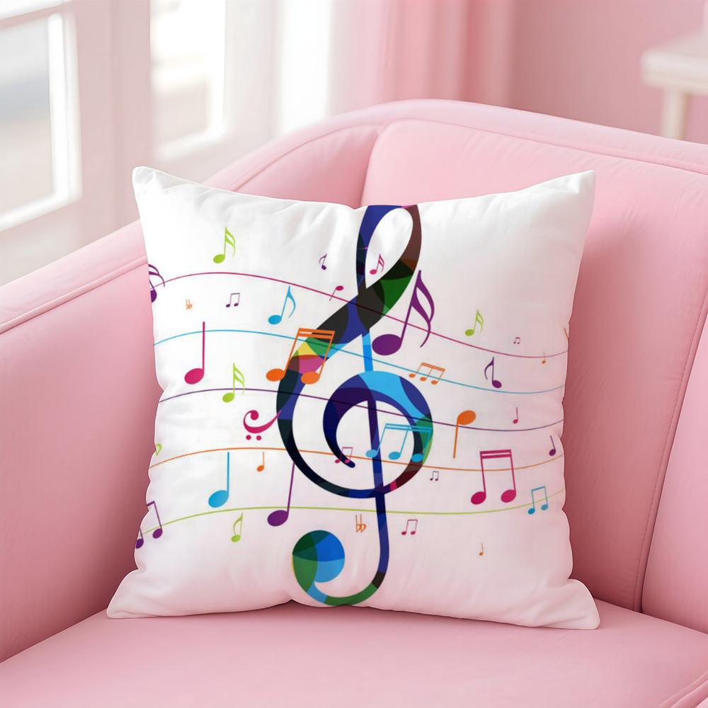 Sheet Music Printing Cushion Cover Pillow Case Soft Friendly Fabric & Concealed Zipper