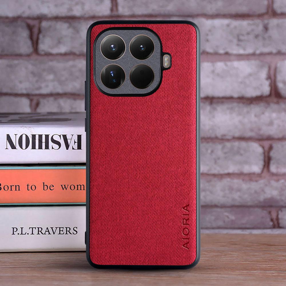 

Luxury Textile Leather Case for xiaomi 15T Pro 15T 15 Ultra 15 Soft TPU with Hard PC 3in1 material Phone Cover Case for Xiaomi 15T Pro красный