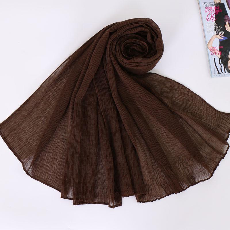 Autumn and winter Bali yarn pleated solid color women's scarf refreshing breathable versatile long scarf shawl style