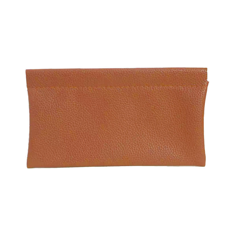 Solid Color Self-closing First-layer PU Leather Long Wallet Passport Driver's License Document Holder Data Cable Cosmetic Bag