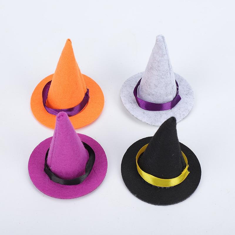 23 PCS Mini Witch Hats Halloween Felt 4 Color Witch Hats Felt Witch Hats Halloween Wine Bottle Party Decoration