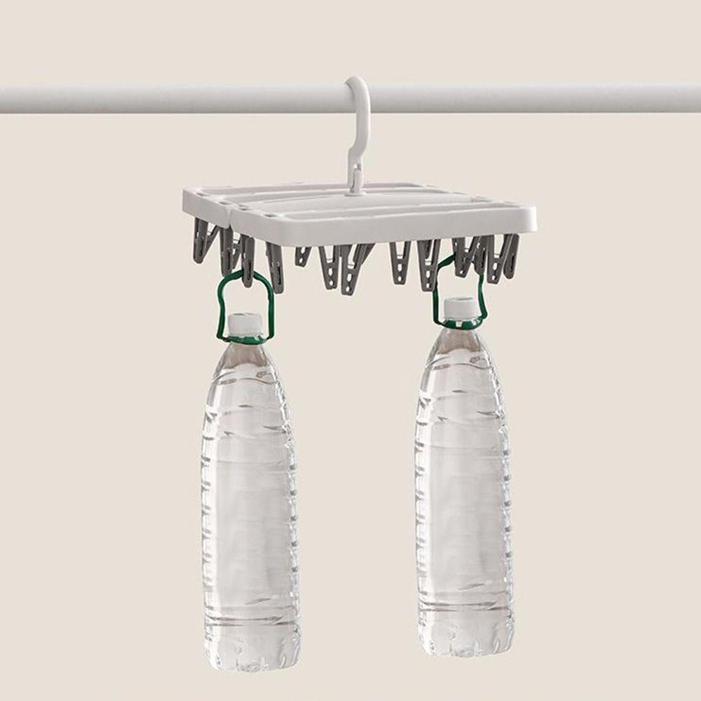 Windproof Collapsible Clothes Drying Rack Plastic Hanging Drying Rack Sock Drying Clip  Travel