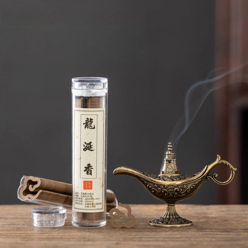 Aladdin's Magic Lamp Incense Burner Alloy Plate Incense Burner Agarwood Sandalwood Tent Incense Tea Ceremony Ornaments