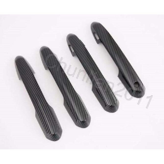 Black Door Handle Cover Trim for - Toyota RAV4 Garnish ABS with Keyhole