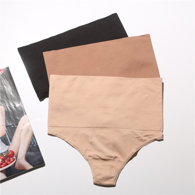 Fashion Good Goods! High Waist Belly Contracting T-Back Women's Sports Workout Sexy Seamless Yoga Shapewear Underwear
