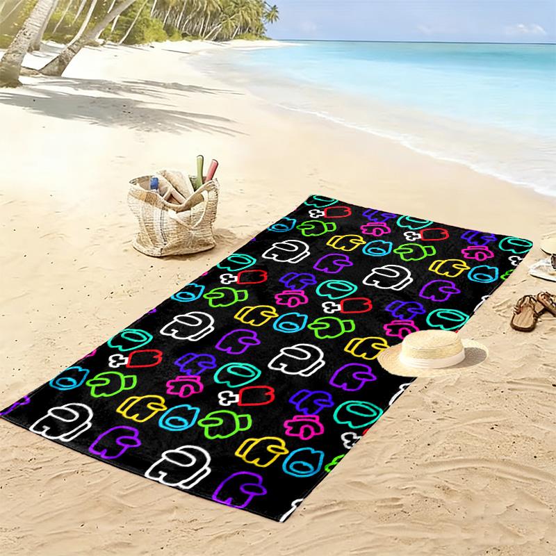 Among Us Print Strandtuch, Großes Weiches Schnelltrocknendes Handtuch für Strand Camping Schwimmen